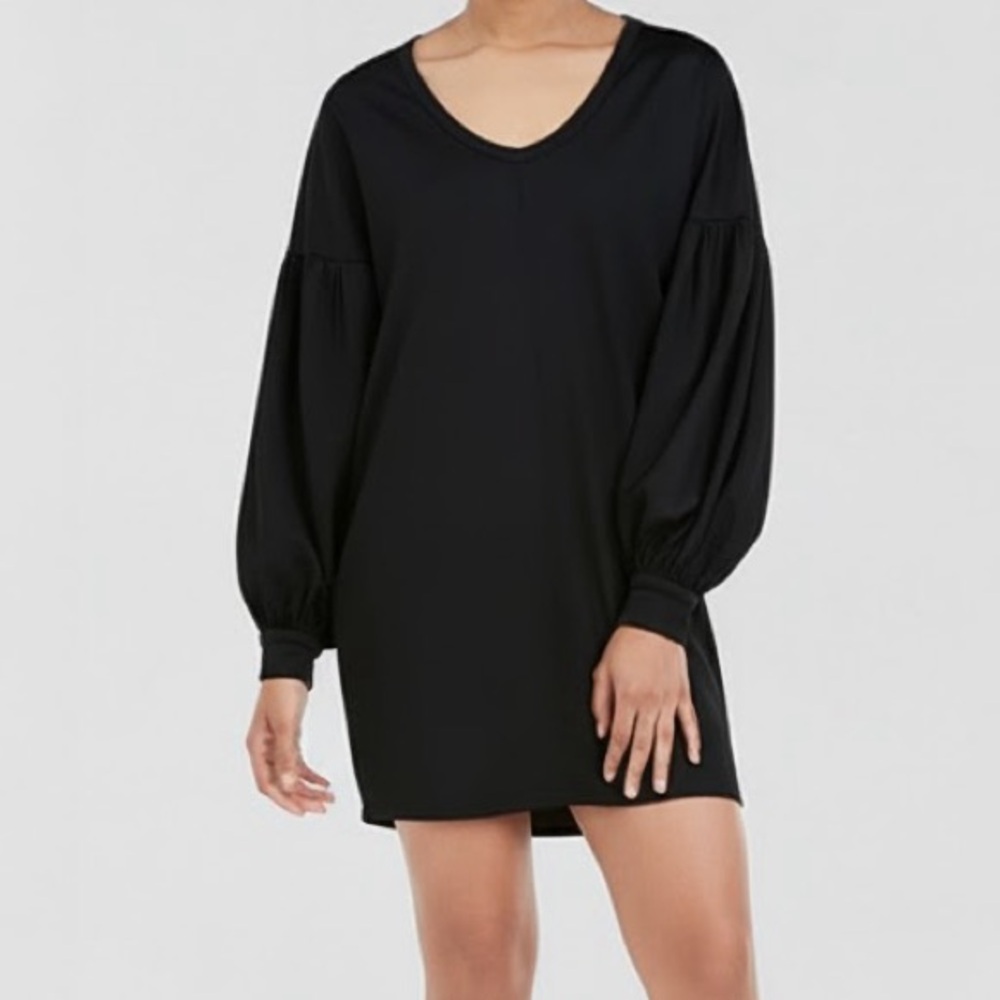 Express Ponte Knit Balloon Sleeve Shift Dress